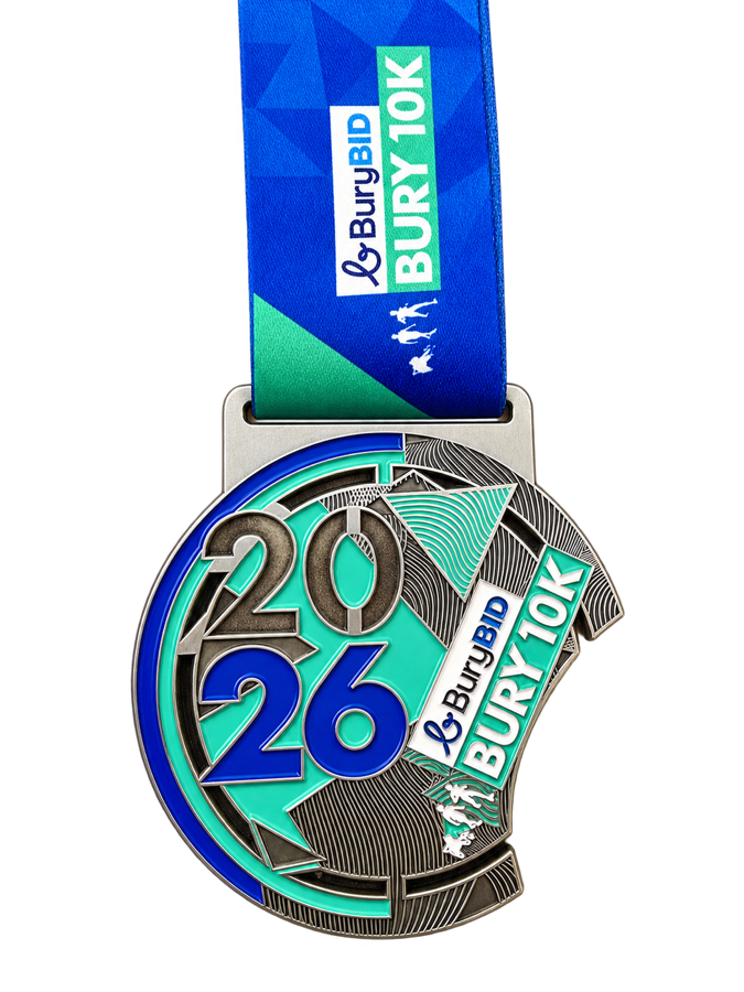 Bury 10K 2026 finisher medal